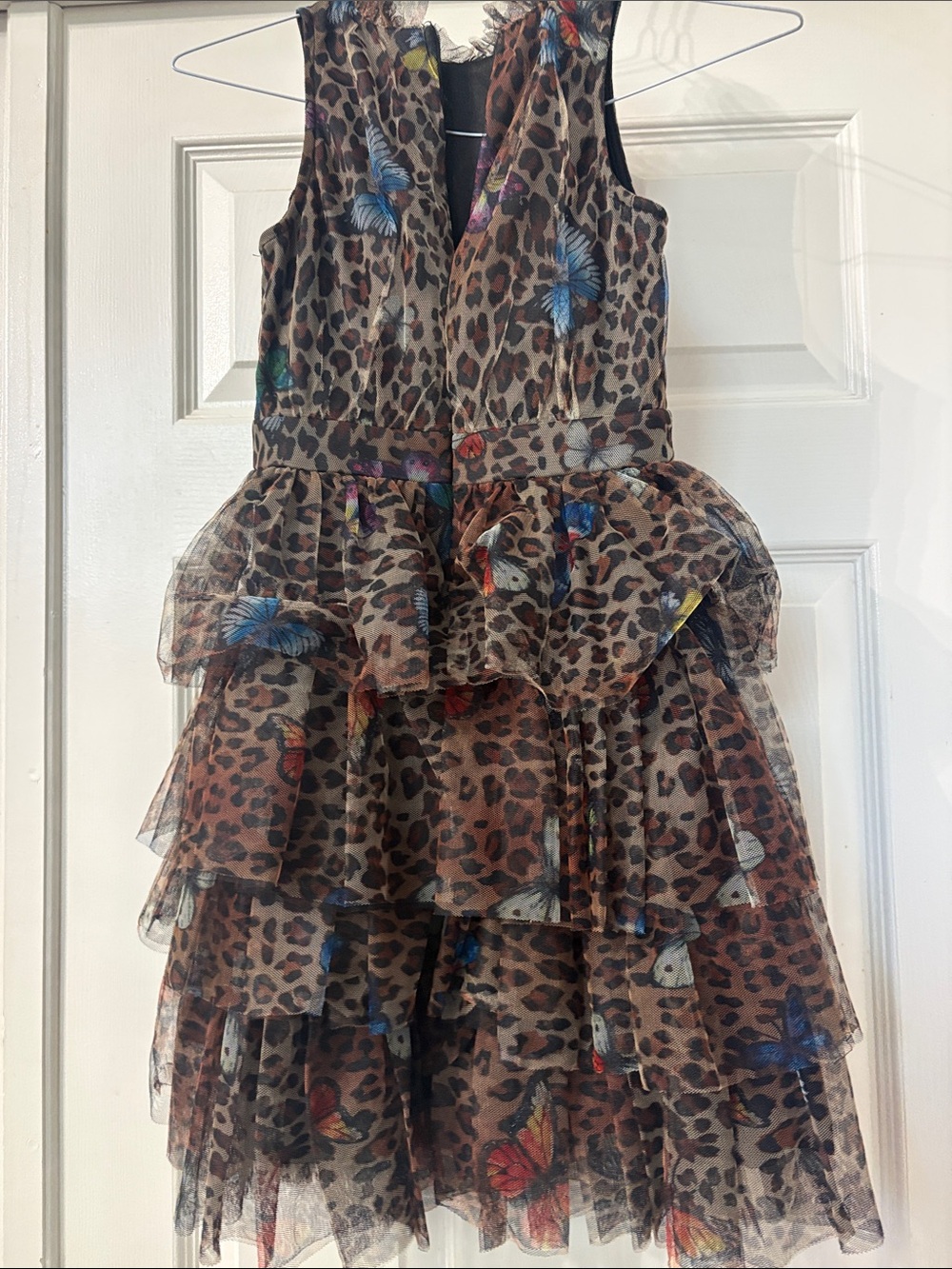 Hannah Banana Brown Leopard Print Tiered Butterfly Costume Dress - Picture 4 of 4